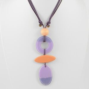 3 Shape Lavender Pendant Necklace